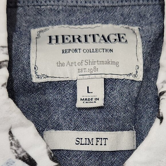 Heritage Report Collection - Men's button up shirt Slim fit Lg - Picture 2 of 3